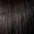 Leslie angled razor cut bob wig in off-black with HD lace and invisible side part by Peach Clymene, straight human hair style.
