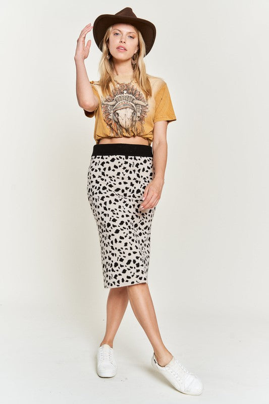 Jade Icarus animal print sweater skirt, women&
