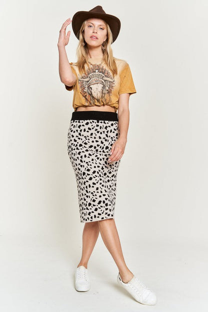 Jade Icarus animal print sweater skirt, women&