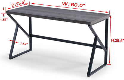 60Inch Wide Rustic Gray Industrial Grade Computer Desk