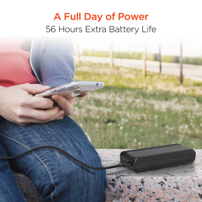Sky Iapetus HyperGear 20000mAh 20W PD power bank with USB ports for mobile and laptop charging, compact portable design.