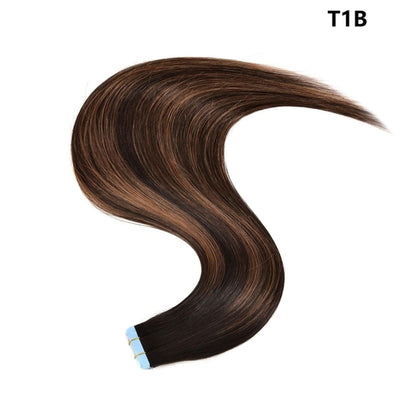 Carmine Juneberry LuxeWave traceless invisible real hair wig extension showcasing seamless blend and natural hair texture.
