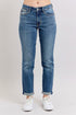 Judy Blue plus size mid-rise skinny cuff jeans with pockets, full size women&