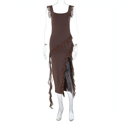 Female summer fashionable dress with stringy selvedge stitching and stylish temperament, by Carmine Juneberry.