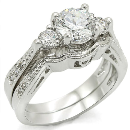 Rhodium brass ring with AAA grade clear cubic zirconia, jewelry and watch accessory by Turquoise Tiger.
