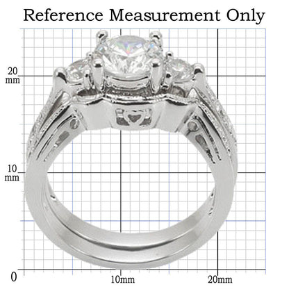 Rhodium brass ring from Turquoise Tiger with AAA grade clear CZ gemstone, featuring intricate jewelry design.