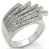 Rhodium brass ring with AAA grade clear CZ gemstone, stylish jewelry piece from Turquoise Tiger.