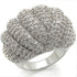 Rhodium brass ring with AAA grade clear cubic zirconia, featuring a sleek design from Turquoise Tiger.