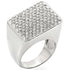 Rhodium brass ring with a top-grade crystal from Turquoise Tiger, showcasing a sleek design and sparkling gemstone.