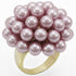 Gold brass ring with synthetic pearl in light amethyst, featuring a decorative band, by Turquoise Tiger.