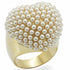 Gold brass ring with a large yellow citrine synthetic gemstone, featuring intricate detailing, by Turquoise Tiger.