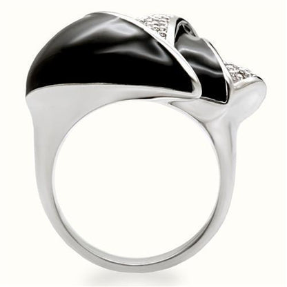 Rhodium brass ring with AAA grade clear cubic zirconia, jewelry and watches by Turquoise Tiger, featuring a sparkling gemstone design.
