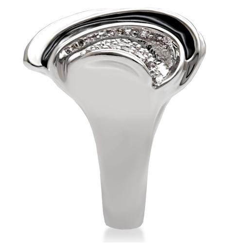 Rhodium brass ring with AAA grade clear cubic zirconia, jewelry and watch accessory from Turquoise Tiger.