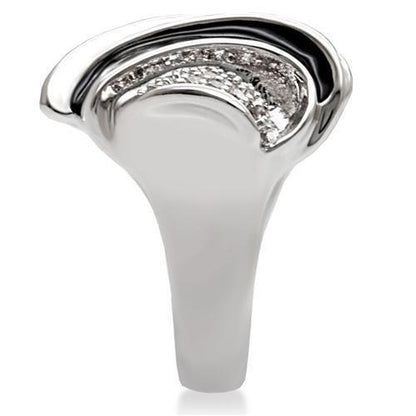Rhodium brass ring with AAA grade clear cubic zirconia, jewelry and watch accessory from Turquoise Tiger.
