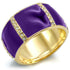 Gold brass ring with clear top grade crystal from Turquoise Tiger, featuring a sleek design and sparkling gemstone.
