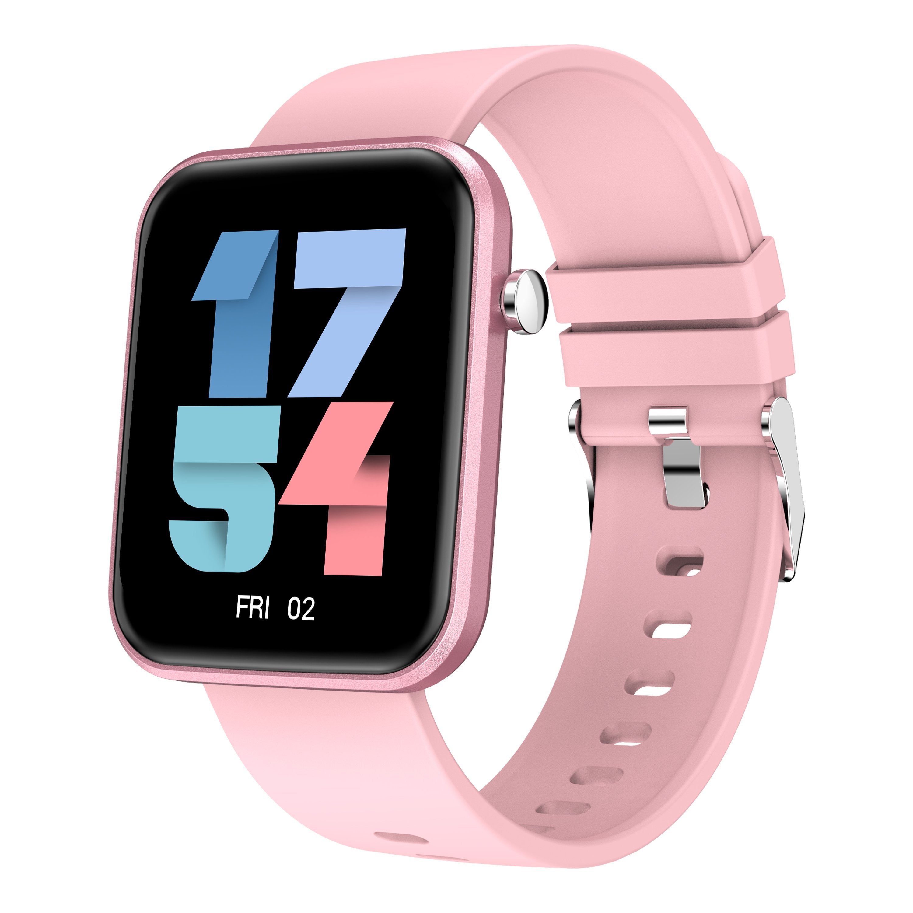 Salmon Lucky advanced smartwatch with three interchangeable bands and wellness and activity tracking on a sleek display.