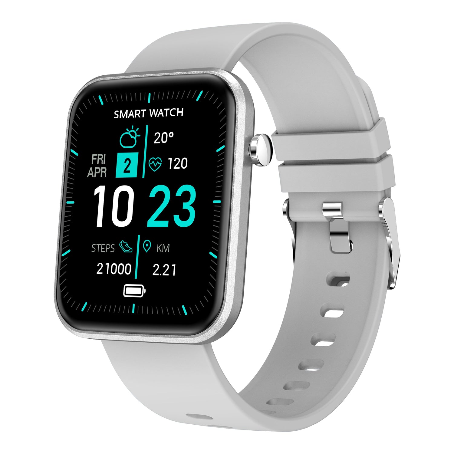 Salmon Lucky advanced smartwatch with three interchangeable bands, fitness tracker, and wellness activity monitor.