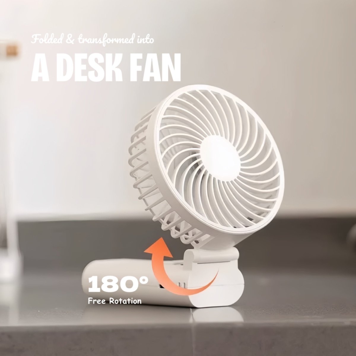 Inspecial Home 2-in-1 portable mini fan with high-speed cooling and power bank, foldable design for home or travel use.