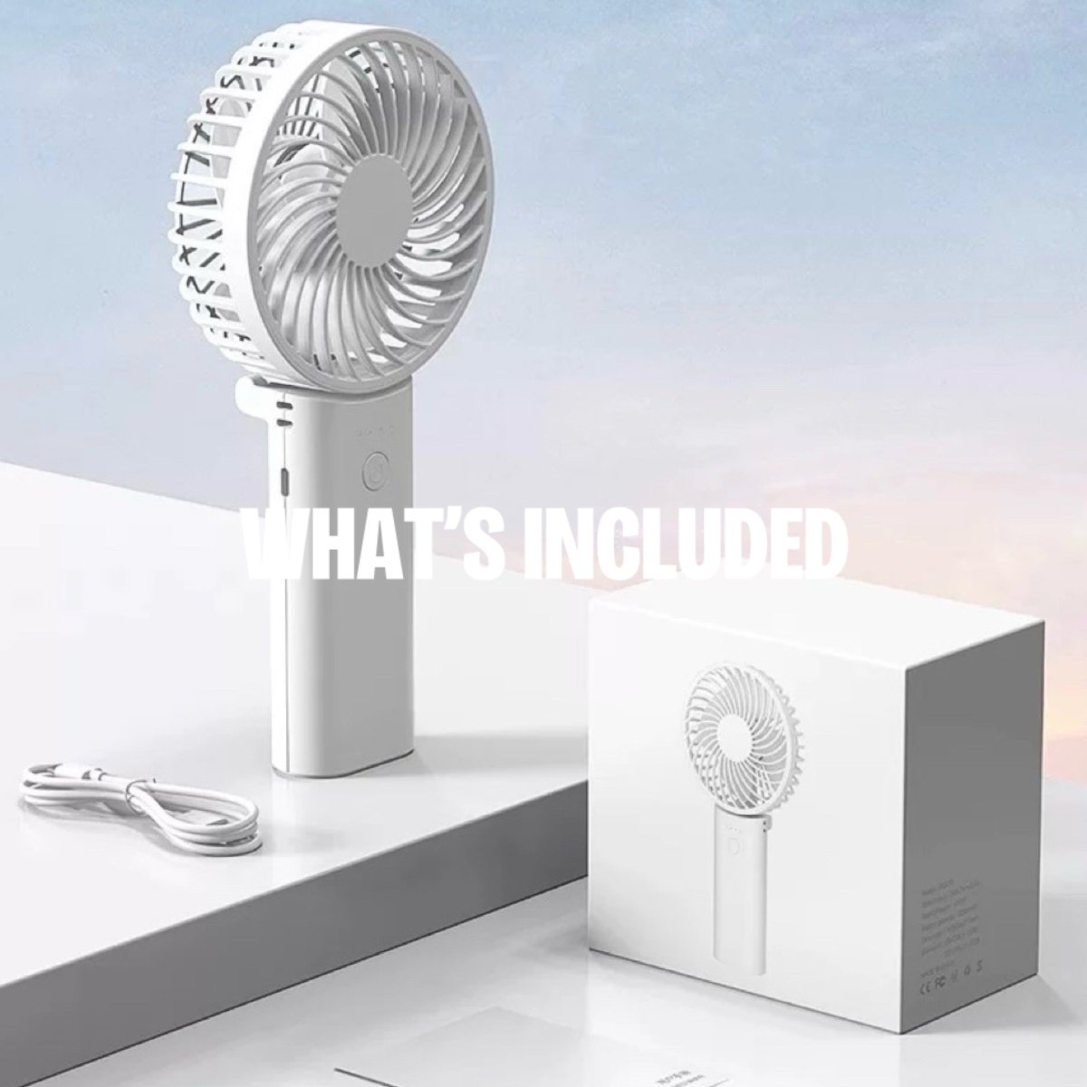 Inspecial Home 2-in-1 portable mini fan with high-speed cooling and built-in power bank, foldable for convenient home decor use.