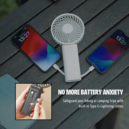 Inspecial Home 2-in-1 portable mini fan with high-speed cooling and built-in power bank, foldable for easy home decor use.
