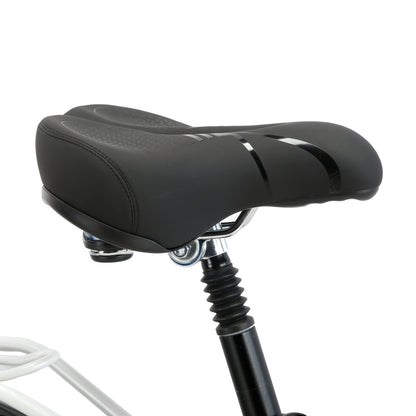 Puce Hades CYSUM X-City women’s e-bike with 26-inch aluminum frame, 250W motor, 10Ah battery, ready for urban riding.