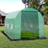 Outsunny 15x6.6x6.6ft walk-in dome greenhouse by Taupe Shadow with transparent panels for plant growth and gardening.