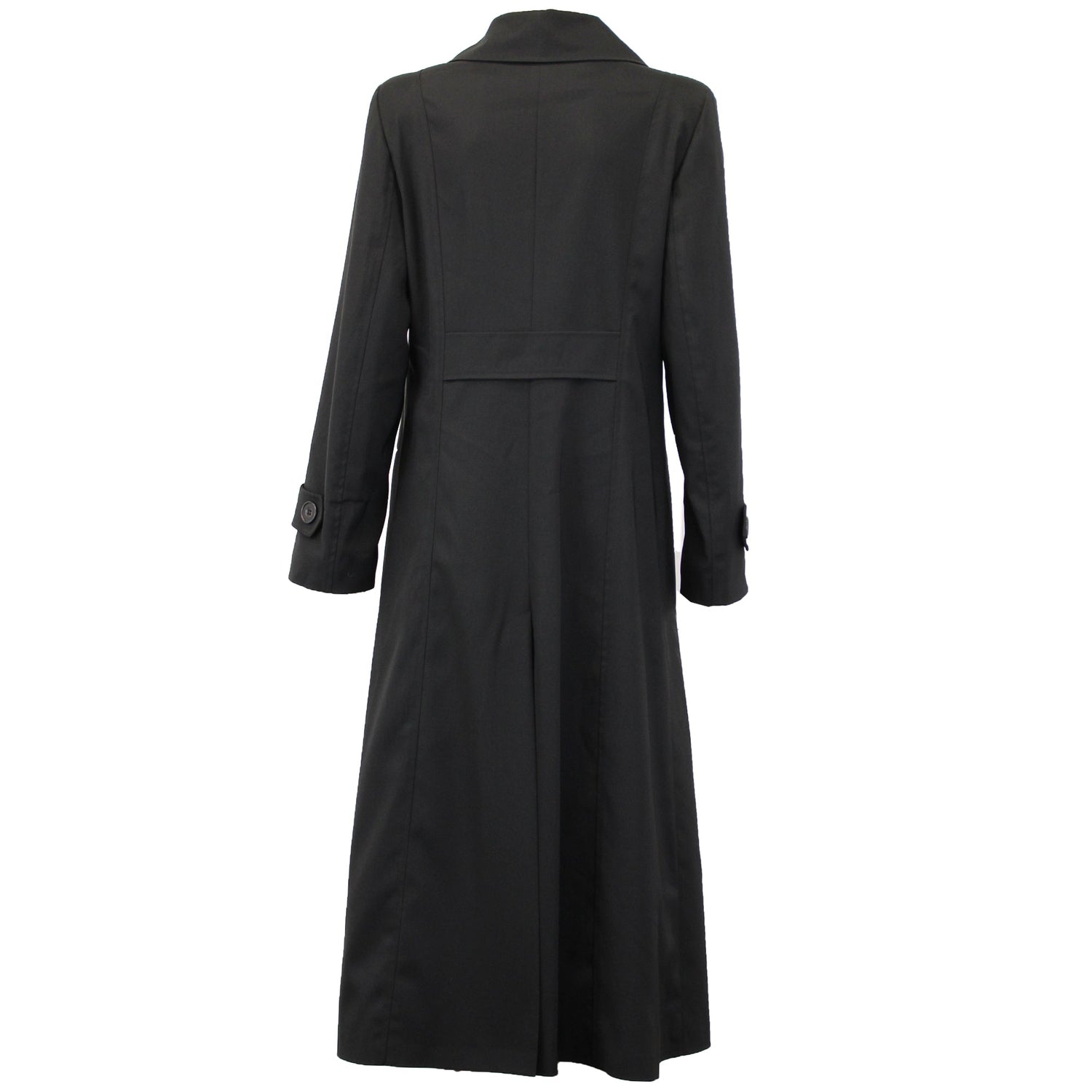 Black Rose Eleusis longline mac coat for spring and summer, stylish lightweight jacket with a sleek design.