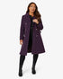 Purple wool blend double-breasted midi coat by Rose Eleusis, stylish jacket with button details and tailored fit.