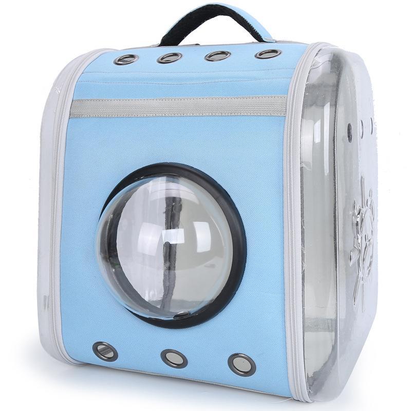 Blue Charlie pet travel carrier bag for dogs and cats, soft-sided pet carrier with mesh panels for ventilation and comfort.