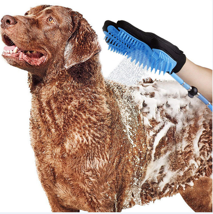 Maroon Asteria handheld pet shower head for dogs and cats, with adjustable water spray for easy bathing and grooming.