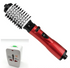 Maroon Asteria two-in-one hot air automatic hair comb for smoothing and styling hair, shown in action against a neutral background.