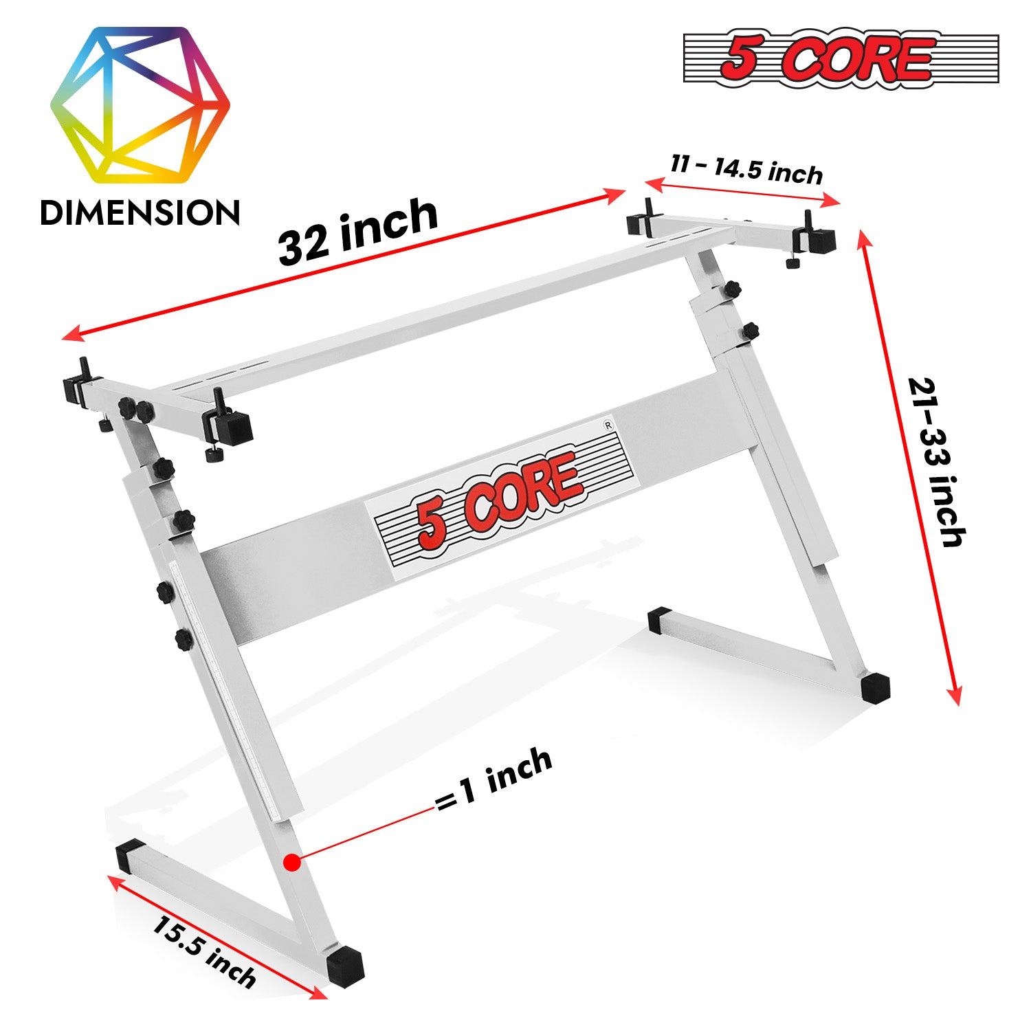 Start2Finish 5 Core adjustable Z-style keyboard stand with foldable design, metal construction, 21-33 inch height, 330lb capacity for electric pianos.