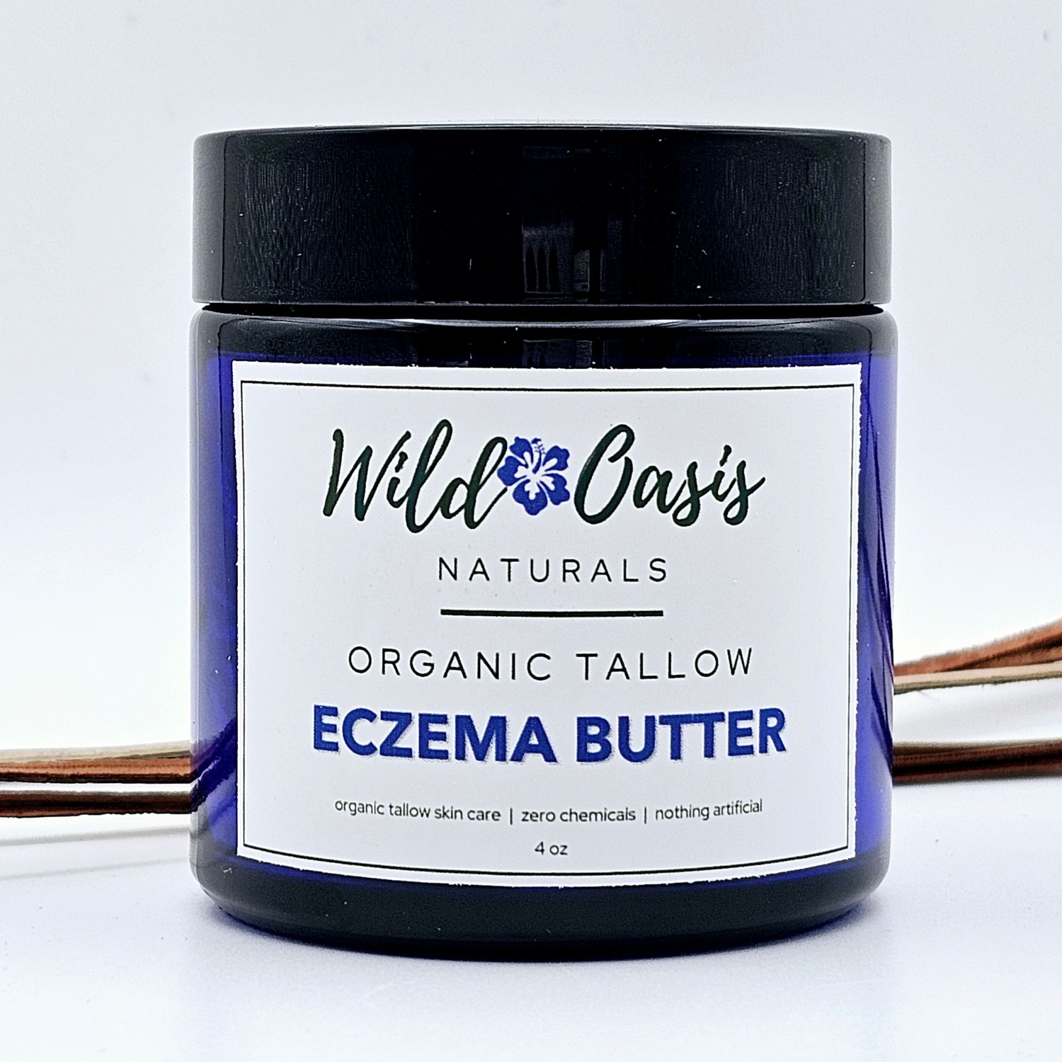 Organic Tallow Eczema Butter by Start2Finish, creamy eczema cream in a jar with a smooth, natural texture and light color.