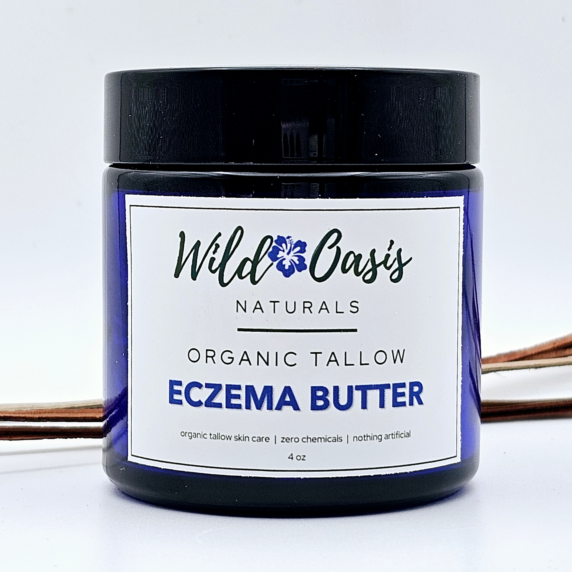 Organic Tallow Eczema Butter by Start2Finish, creamy eczema cream in a jar with a smooth, natural texture and light color.