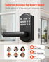 Start2Finish VEVOR keyless entry door lock with matte black handle, backlit keypad, and customizable user codes.