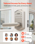 Start2Finish VEVOR keyless entry door lock with satin nickel handle, electronic keypad, customizable codes, auto lock, and anti-peeking feature.