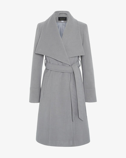 Rose Eleusis waterfall lapel double-breasted duster coat, stylish jacket with flowing design, perfect for layered fall or winter outfits.