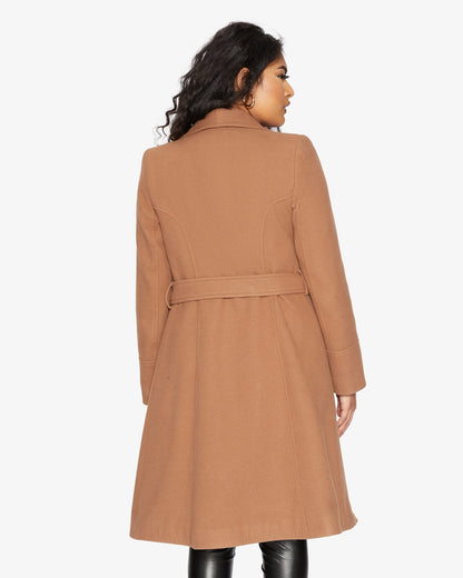 Rose Eleusis Waterfall Lapel Double Breasted Duster Coat, stylish jacket with flowing waterfall lapel and double-breasted design.