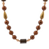 Mocha brown pearl long golden necklace from Start2Finish jewelry, featuring a string of pearls with a gold chain.