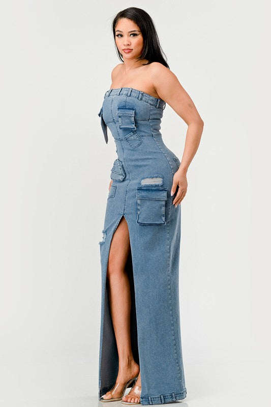Urban Chic Denim Gown automotive model by Jade Icarus, featuring detailed exterior design and sleek blue denim finish.