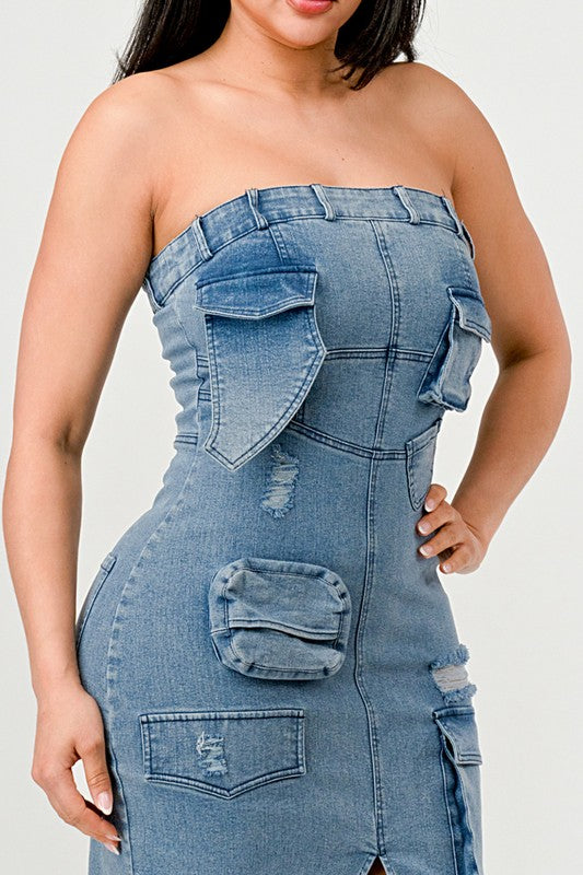 Urban Chic Denim Gown automotive car cover by Jade Icarus, featuring a durable denim design with sleek stitching.