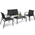 Emerald Caeneus 4-piece patio bistro furniture set with metal table and chairs for outdoor garden and patio use.