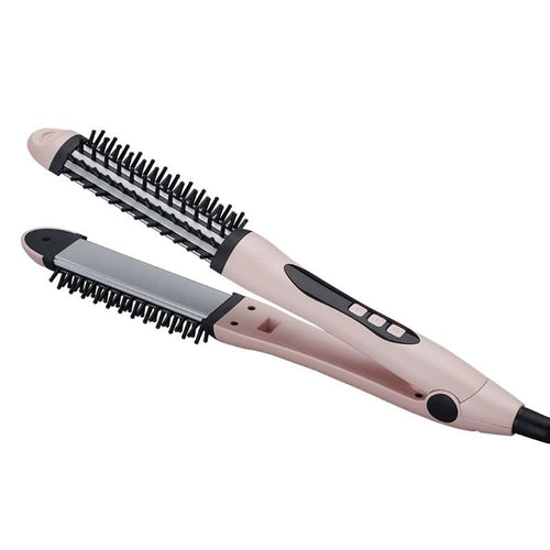 Maroon Asteria 2-in-1 hair straightener with built-in hair comb for styling and smoothing hair.