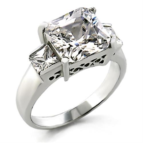 High-polished 925 sterling silver ring with AAA grade cubic zirconia by Turquoise Tiger, showcasing intricate jewelry craftsmanship.