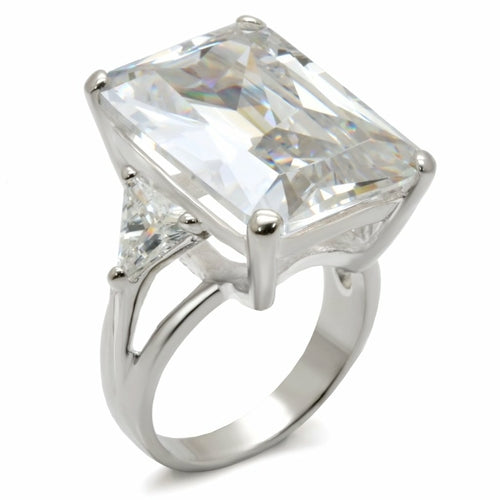High-polished 925 sterling silver ring with AAA grade CZ, featuring intricate design, by Turquoise Tiger.