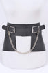 Jade Icarus faux leather belt with chain accent, featuring a stylish design and metal chain detail for added fashion appeal