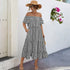 Summer plaid dress for women with puff sleeves by Jade Icarus, featuring a stylish and comfortable design.