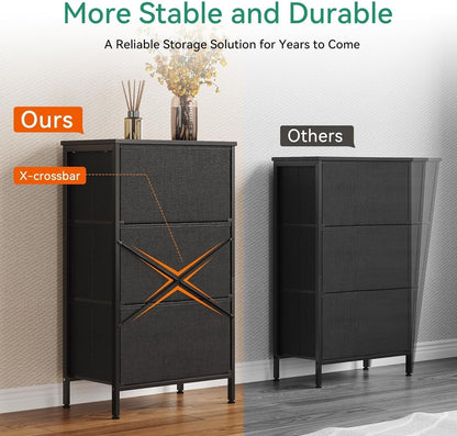 Black Peach Maple 3-drawer bedroom dresser nightstand with compact design and modern furniture style.