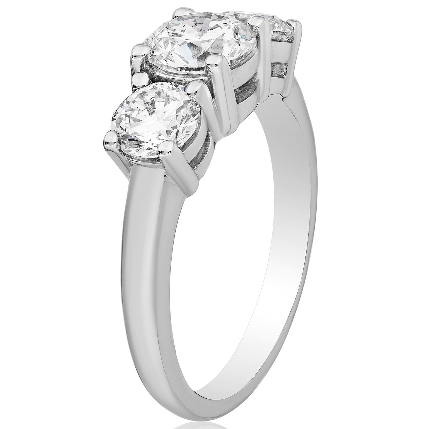 Start2Finish 2 CTW lab-grown diamond three-stone engagement ring in 14K yellow or white gold, featuring G-VS quality diamonds.
