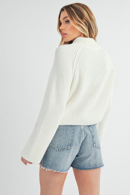 Jade Icarus Debbie half-zip sweater for women, lightweight knit with collar and long sleeves, in a cozy, stylish design.